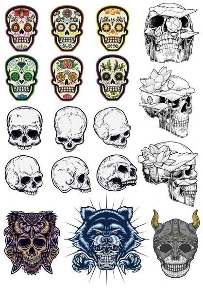 İskelet Sticker Set-5 18 Parça Telefon, Tablet, Defter, Laptop Sticker ürün görseli 1