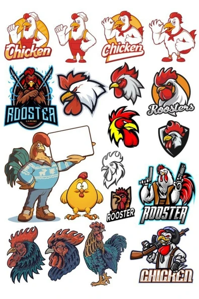 Horoz Sticker Set-2 18 Parça Telefon, Tablet, Defter, Laptop Sticker ürün görseli 1