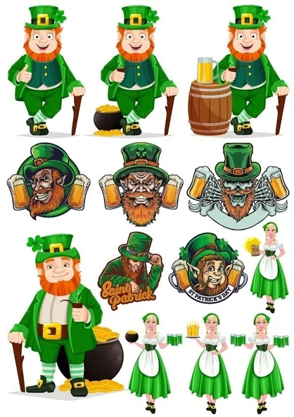 İrlandalı Sticker Set-1 13 Parça Telefon, Tablet, Defter, Laptop Sticker ürün görseli 1