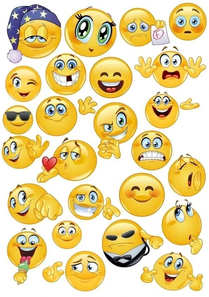 Emoji Sticker Set 15 Parça Telefon, Tablet, Defter, Laptop Sticker ürün görseli 1