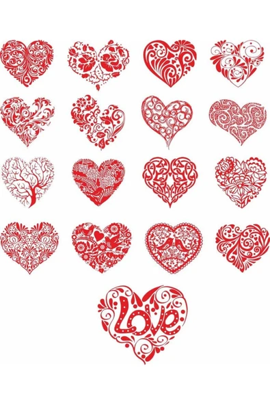 Love Kalpli Sticker Set 21 Parça Telefon, Tablet, Defter, Laptop Sticker ürün görseli 1