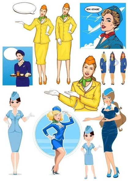 Hostes Sticker Set-1 12 Parça Telefon, Tablet, Defter, Laptop Sticker ürün görseli 1