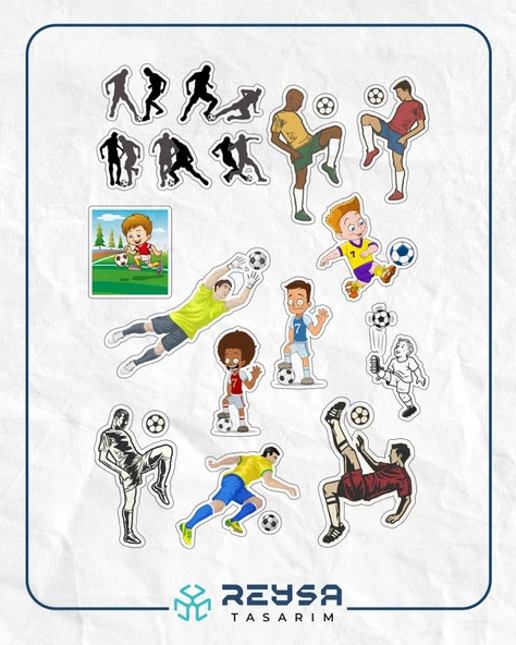 Futbol Sticker Set-1 16 Parça Telefon, Tablet, Defter, Laptop Sticker ürün görseli 1