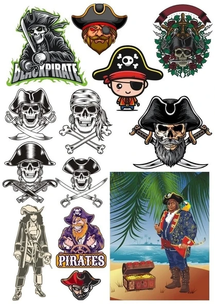 Korsan Kuru Kafa Sticker Set-2 15 Parça Telefon, Tablet, Defter, Laptop Sticker ürün görseli 1