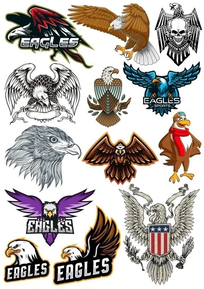 Kartal Eagle Sticker Set-12 15 Parça Telefon, Tablet, Defter, Laptop Sticker ürün görseli 1