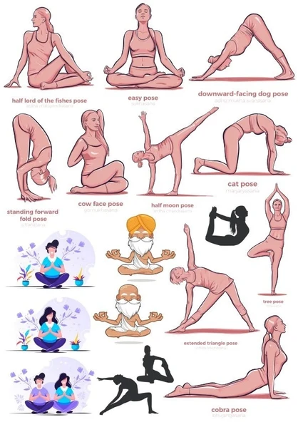 Yoga Sticker Set 13 Parça Telefon, Tablet, Defter, Laptop Sticker ürün görseli 1