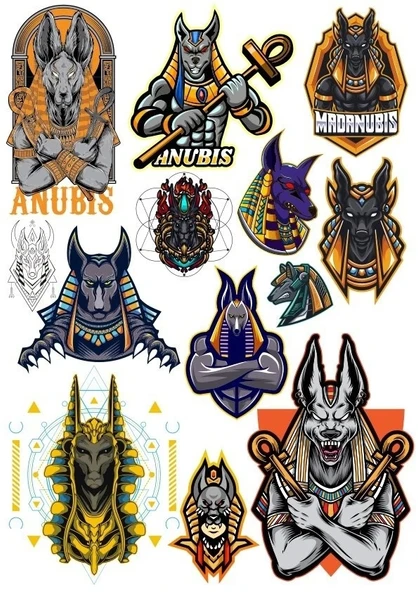 Anubis Sticker Set-2 9 Parça Telefon, Tablet, Defter, Laptop Sticker ürün görseli 1