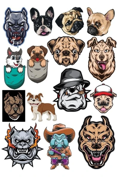 Köpek Sticker -8 13 Parça Telefon, Tablet, Defter, Laptop Sticker ürün görseli 1