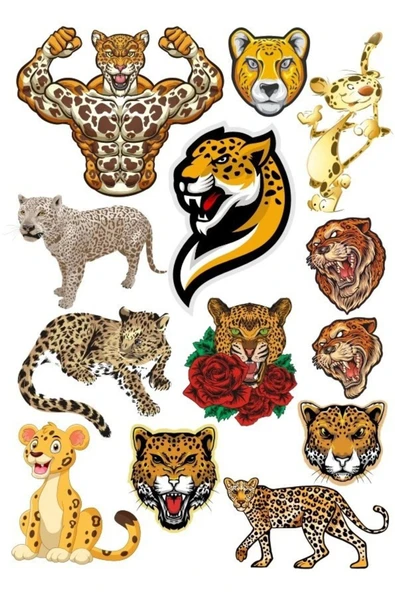 Kaplan Sticker Set-5 15 Parça Telefon, Tablet, Defter, Laptop Sticker ürün görseli 1