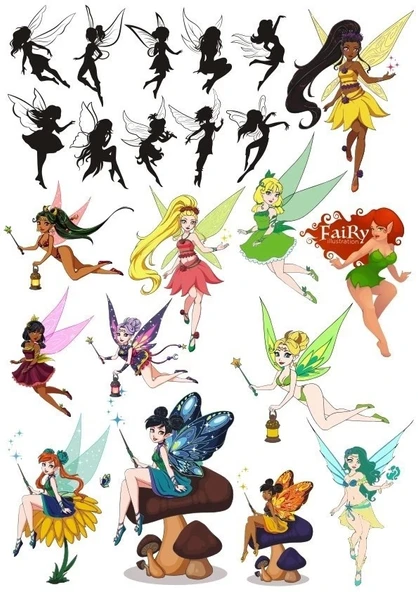 Peri Sticker Set-3 19 Parça Telefon, Tablet, Defter, Laptop Sticker ürün görseli 1