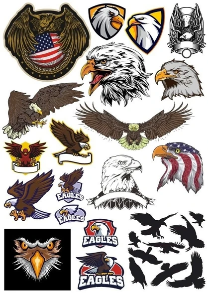 Kartal Eagle Sticker Set-17 17 Parça Telefon, Tablet, Defter, Laptop Sticker ürün görseli 1
