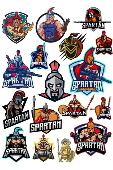 Spartan Savaşçı Sticker Set-3 17 Parça Telefon, Tablet, Defter, Laptop Sticker ürün görseli 1