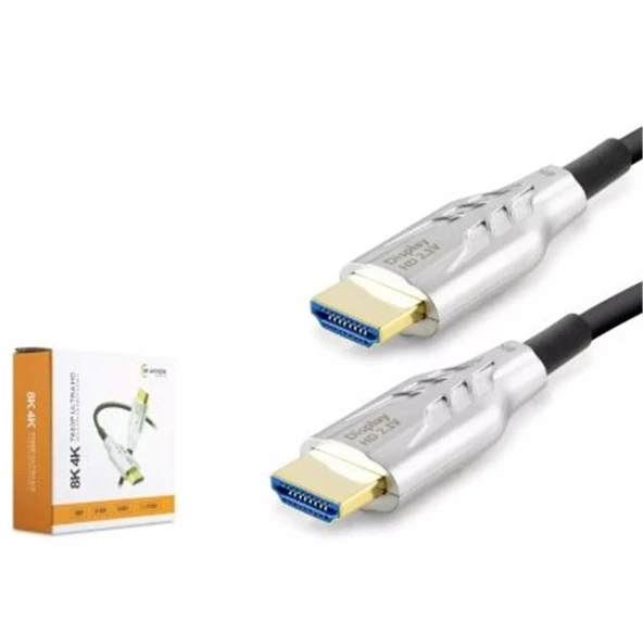 HADRON HDX2047 HDMI KABLO PVC 8K 60HZ 2.1V OPTIC OD8.0 10M SİYAH ürün görseli 1