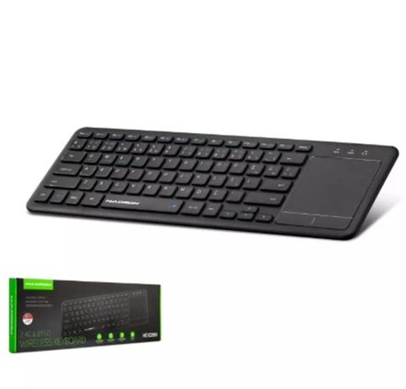 HADRON HDX2505 BLUETOOTH + WIRELESS KLAVYE + TOUCH PAD Q SİYAH - Resim 2