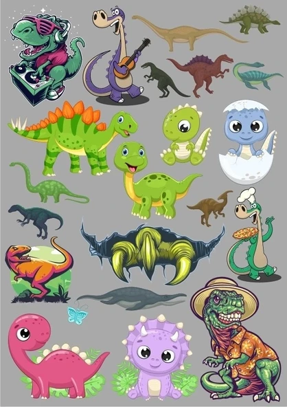 Dino Dinazro Sticker Set-2 13 Parça Telefon, Tablet, Defter, Laptop Sticker ürün görseli 1