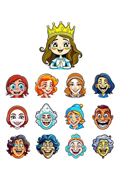Gülen Yüzler Sticker Set 1 ürün görseli 1