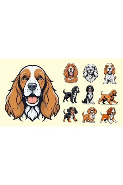 Süslü Köpek Sticker Set ürün görseli 1