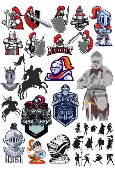 Şövalye Knight Sticker Set 1 ürün görseli 1