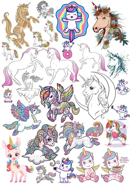 Unicornlar Sticker Set 1 25 Parça Telefon, Tablet, Defter, Laptop Sticker ürün görseli 1