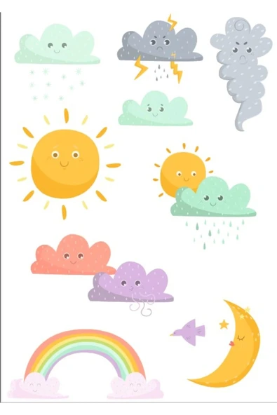 Sevimli Hava Olayları Sticker Set ürün görseli 1