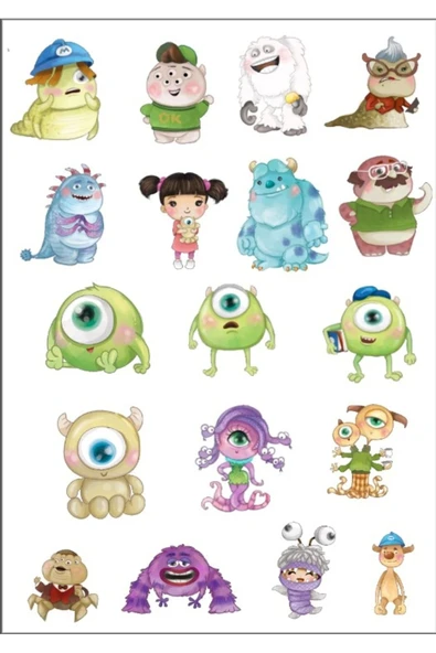 Canavarlar Sevimli Sticker Set 1 ürün görseli 1