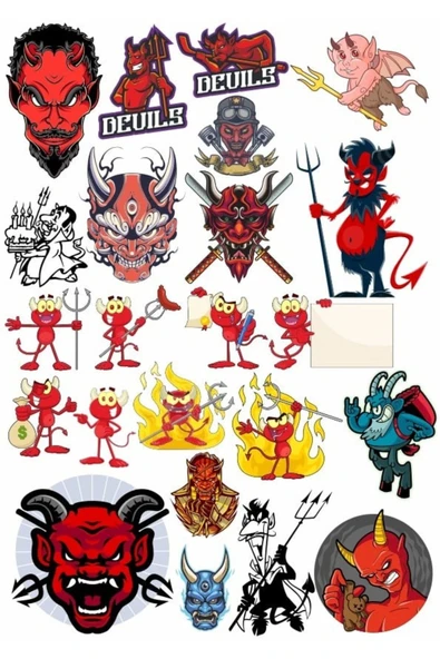 Şeytan ve Zebani Sticker Set 1 ürün görseli 1
