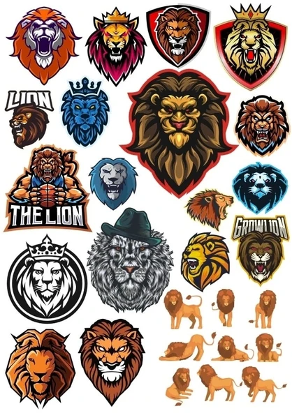 Aslan Sticker Set 11 18 Parça Telefon, Tablet, Defter, Laptop Sticker ürün görseli 1