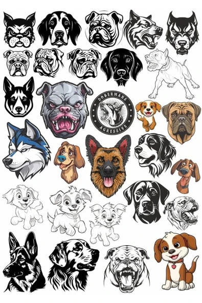 Köpek Türleri Sticker Set 1 ürün görseli 1