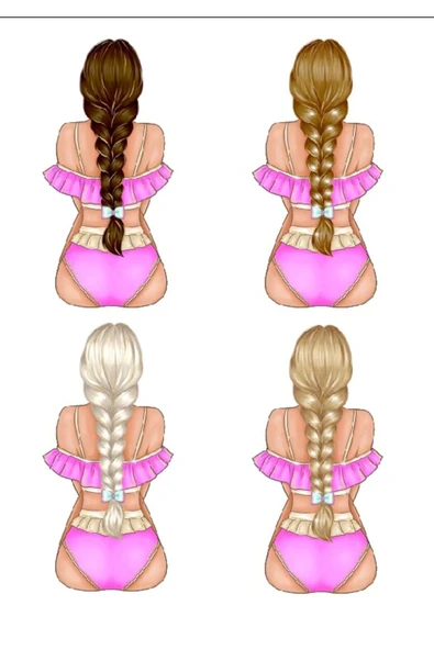 Kız Saçı Sticker Set 1 ürün görseli 1
