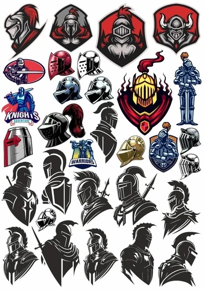 Şövalyeler Sticker Set 25 Parça Telefon, Tablet, Defter, Laptop Sticker ürün görseli 1