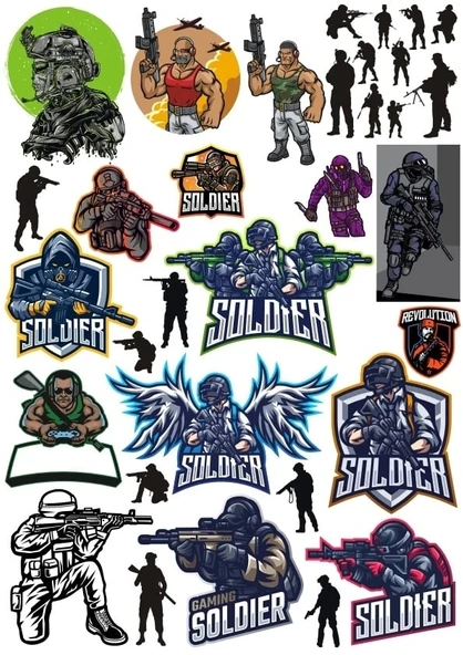 Asker Sticker Set 6 25 Parça Telefon, Tablet, Defter, Laptop Sticker ürün görseli 1