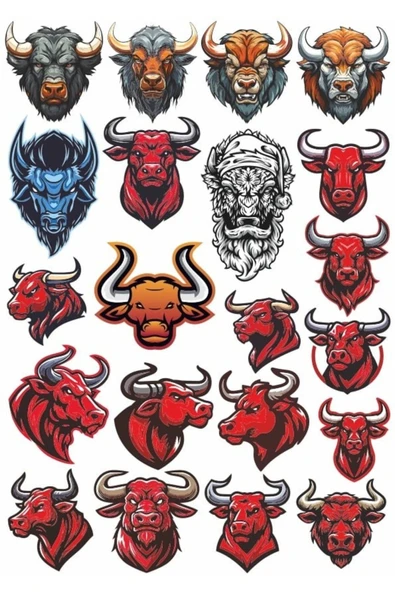 Kızgın Boğa Sticker Set 1 ürün görseli 1