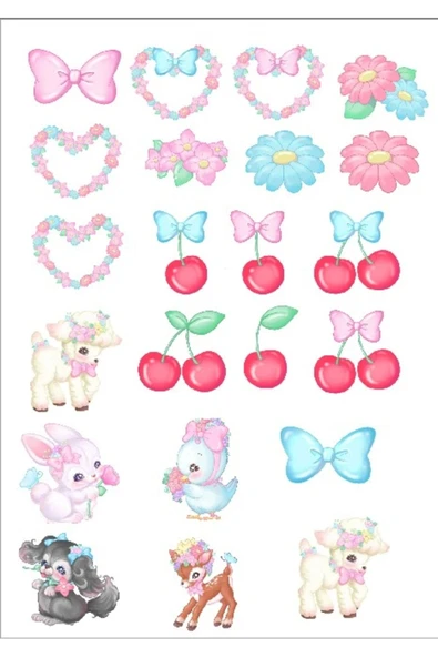 Sevimli Kurdeleli Sticker Set ürün görseli 1