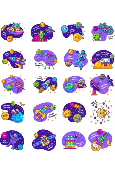 Bilim Sticker Set 2 20 Parça Telefon, Tablet, Defter, Laptop Sticker ürün görseli 1