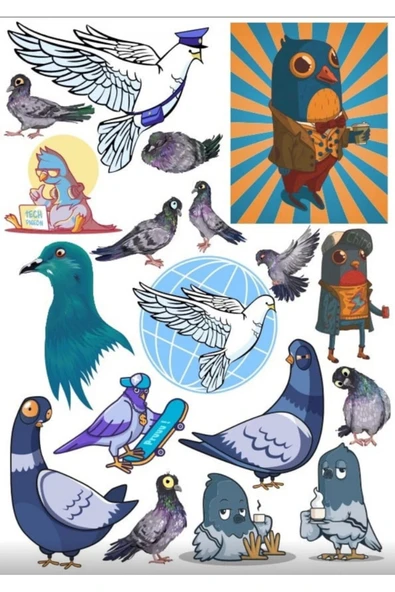 Güvercin Sticker Set 1 ürün görseli 1