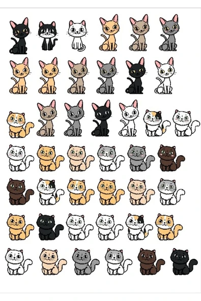 Minimal Kediler Sticker Set ürün görseli 1
