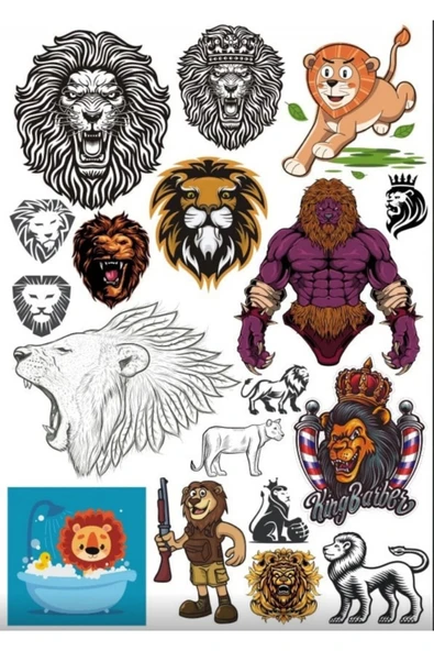 Aslan Sticker Set 4 ürün görseli 1