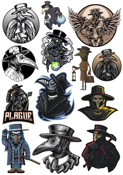 Korkunç Adam Sticker Set 13 Parça Telefon, Tablet, Defter, Laptop Sticker ürün görseli 1