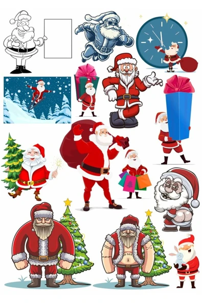 Noel Baba Sticker Set 3 ürün görseli 1