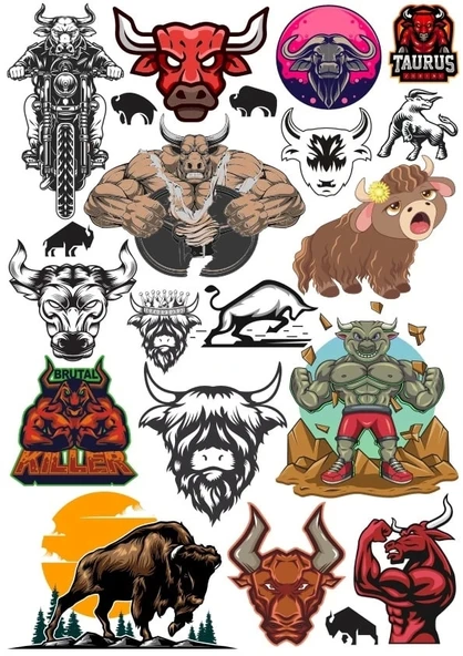 İnek Sticker Set 5 18 Parça Telefon, Tablet, Defter, Laptop Sticker ürün görseli 1