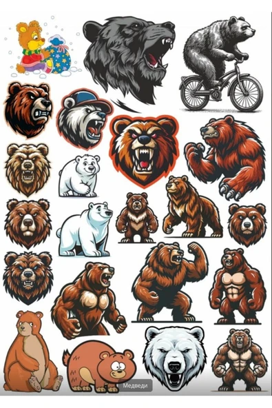 Kızgın Ayı Sticker Set 2 ürün görseli 1