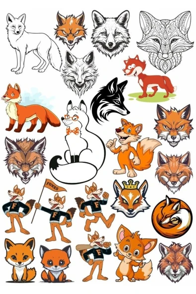 Tilki Sticker Set 6 ürün görseli 1