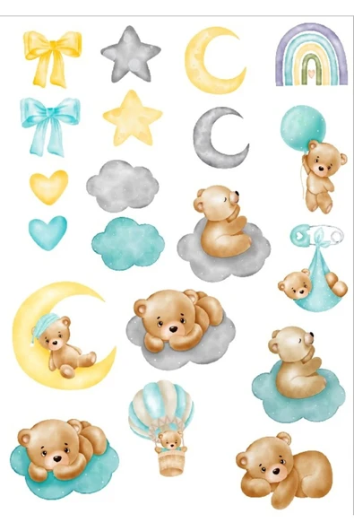 Sevimli Ayıcık Sticker Set 1 ürün görseli 1