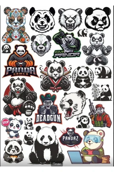 Panda Sticker Set 5 ürün görseli 1