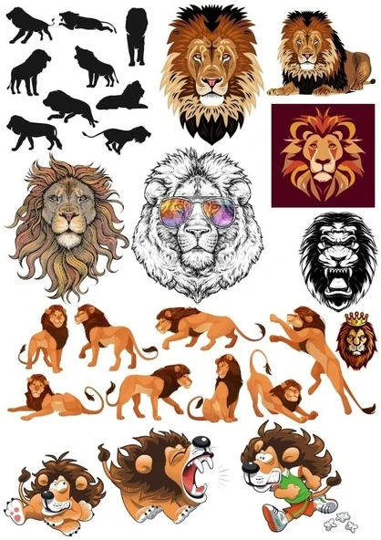 Aslan Sticker Set 8 25 Parça Telefon, Tablet, Defter, Laptop Sticker ürün görseli 1