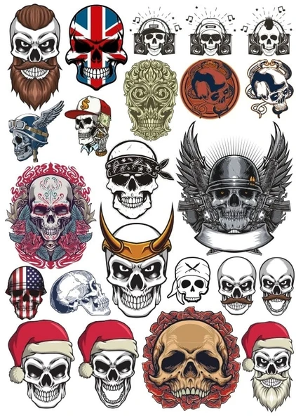 Kurukafa Sticker Set 7 22 Parça Telefon, Tablet, Defter, Laptop Sticker ürün görseli 1