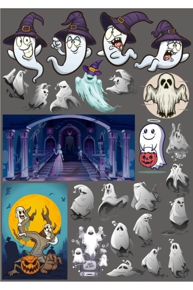 Sevimli Hayalet Sticker Set 28 Parça Telefon, Tablet, Defter, Laptop Sticker ürün görseli 1