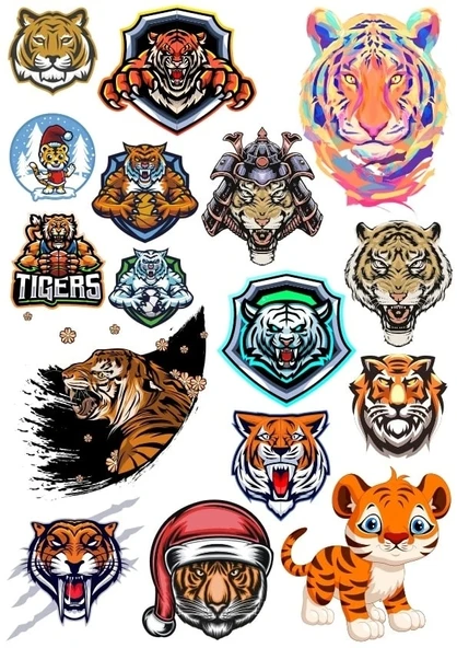 Kaplan Sticker Set 5 15 Parça Telefon, Tablet, Defter, Laptop Sticker ürün görseli 1