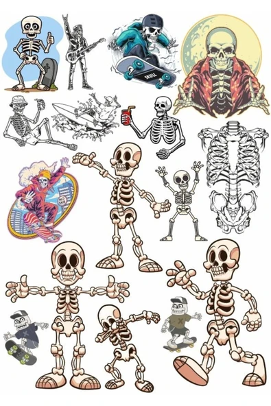 Genç İskelet Sticker Set 1 ürün görseli 1