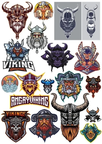 Vikingler Sticker Set 2 20 Parça Telefon, Tablet, Defter, Laptop Sticker ürün görseli 1